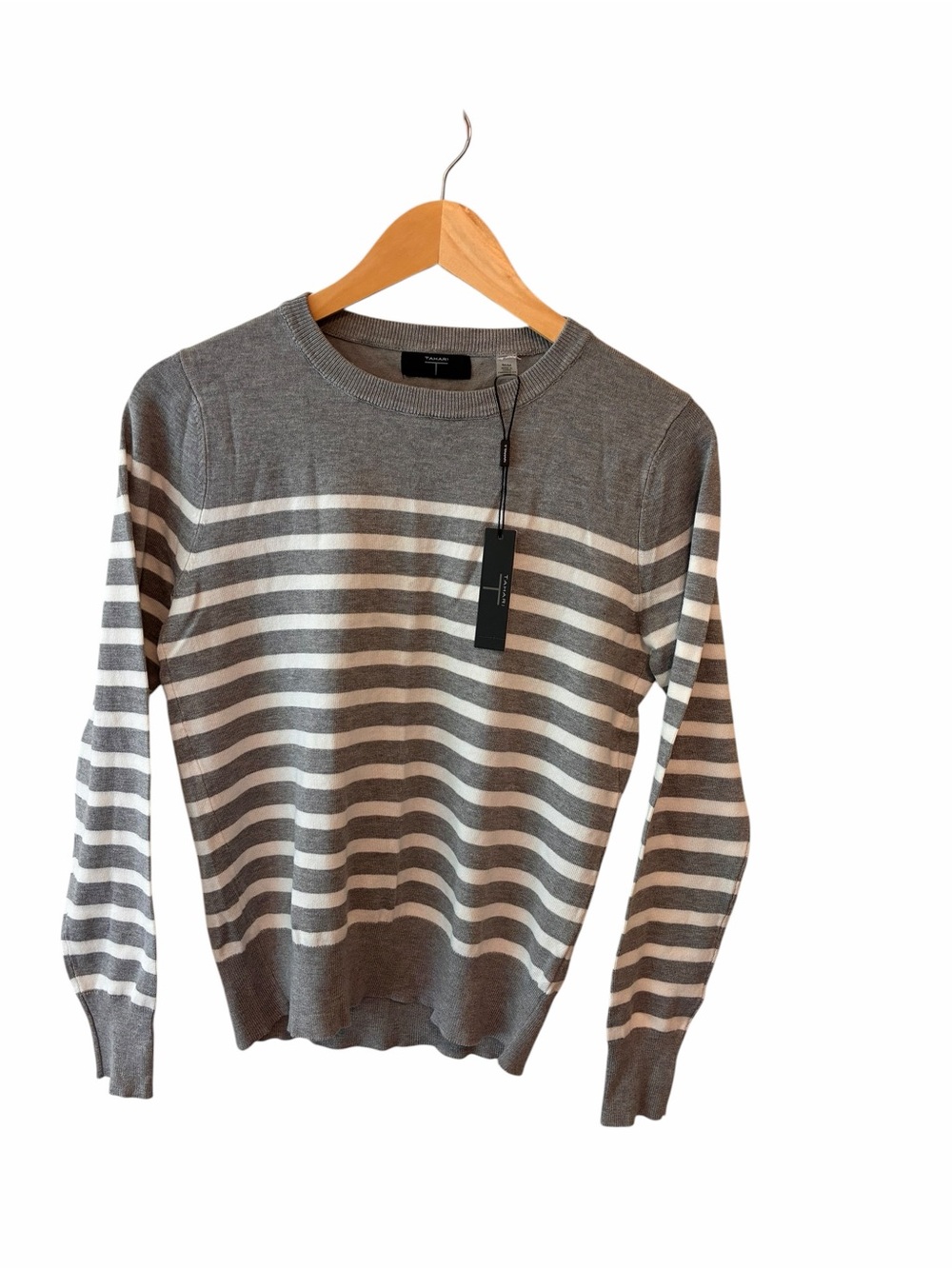 Tahari Striped Pullover Crew Sweater